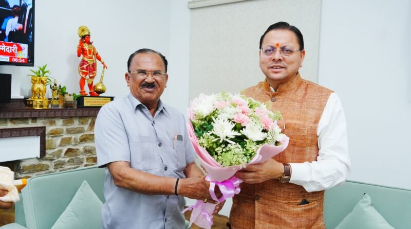 मुख्यमंत्री पुष्कर सिंह धामी से राजस्थान विधानसभा अध्यक्ष वासुदेव देवनानी ने की शिष्टाचार भेंट